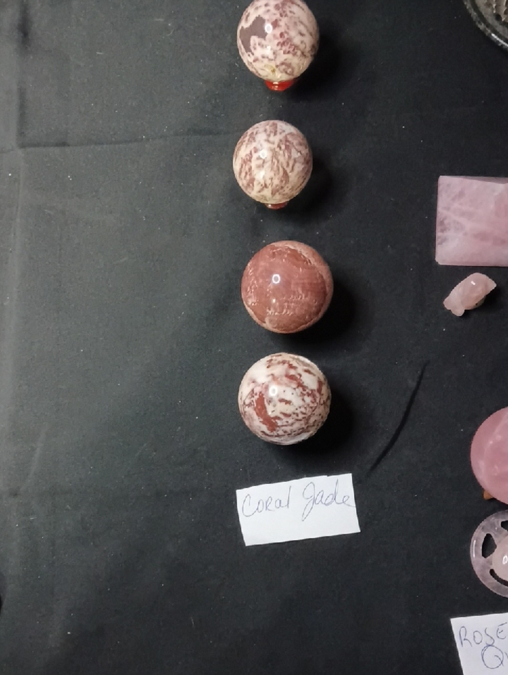 Polished Coral Jade Sphere - Natural Pink-Tan Decorative Stone